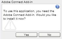 NAPOMENA: Prilikom prvog pristupa virtualnoj sobi za webinar pojavit će se prozor za instalaciju dodatka Adobe Connect Add in.