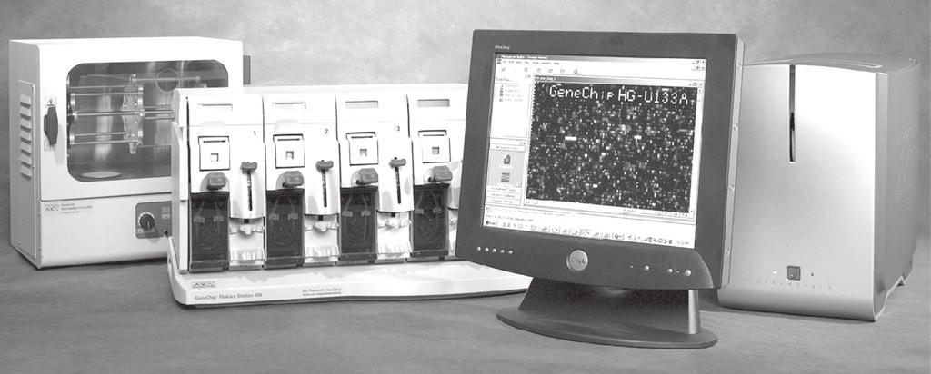 Med Vjesn 2010; 42 (3-4): 253-260 SLIKA 4. Sustav platforme Affymetrixa FIGURE 4. Affymetrix platform system SLIKA 5. Hibridizirane probe čipa FIGURE 5.