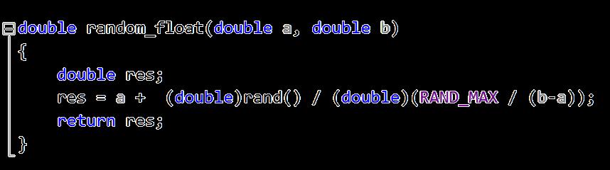 Једноставнa рутина за генерисање реалних случајних бројева Опсег а ξ b Грануларност 1/RAND_MAX Уколико је потребна већа