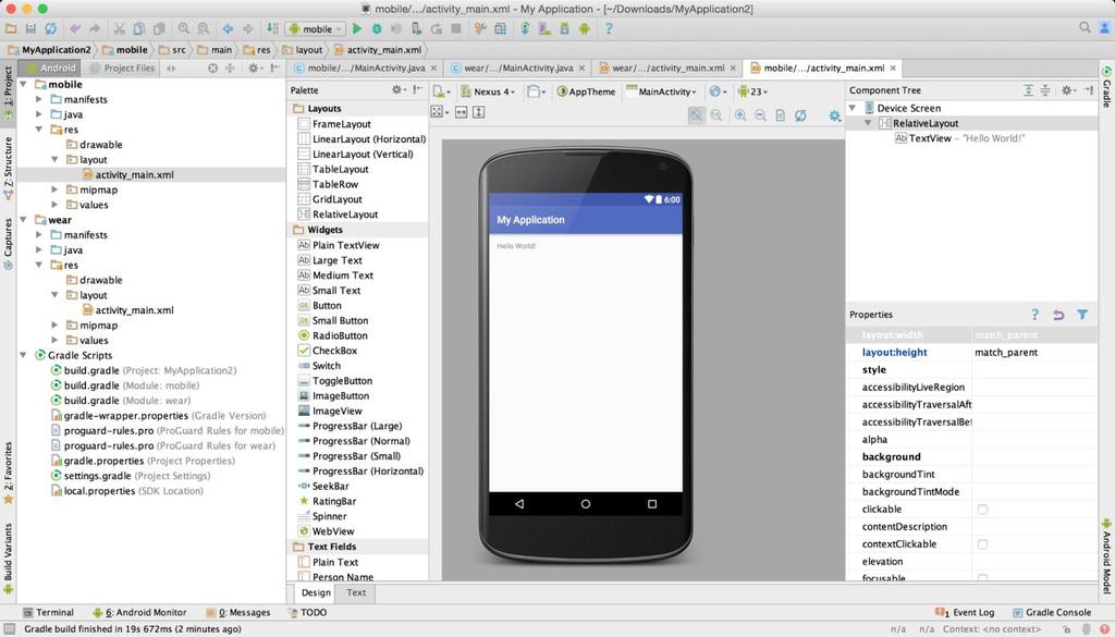 Slika 2.3. Izgled programskog sučelja Android Studia 2.6.1. Android SDK Android SDK (eng. Software Development Kit) je skup alata koji su potrebni za razvoj aplikacije.