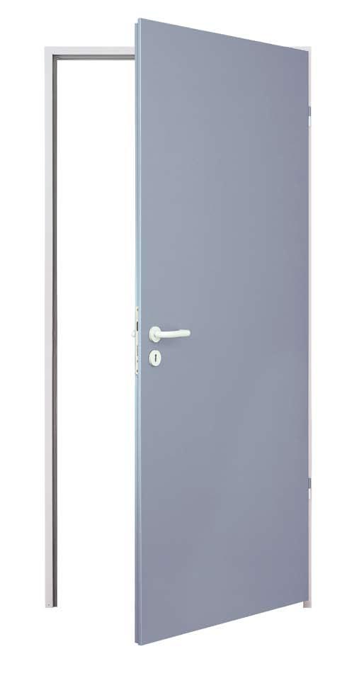 1 Elemenat vrata Krila vrata su opremljena sa kvakom i standardnim specijalnim ugaonim štokom od pocinkovanog, plastificiranog čeličnog lima, debljine 1,5 mm u saobraćajno beloj boji (slično kao RAL