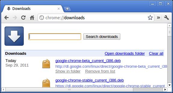 Komande za Chrome Namena Snimak ekrana chrome://downloads Ova komanda je takođe