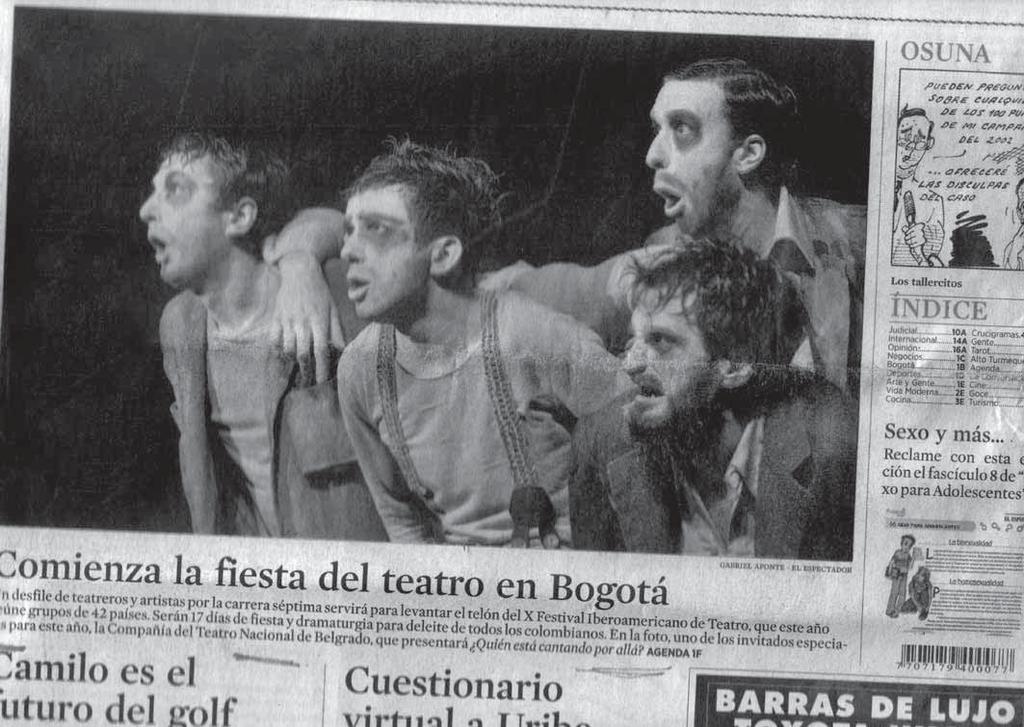 KOLUMBIJA/BOGOTA GOSTOVANJE BALETA NARODNOG POZORIÃTA U BEOGRADU S PREDSTAVOM KO TO TAMO PEVA? NA FESTIVALU IBEROAMERIKANO 30. MART - 04. APRIL 2006.