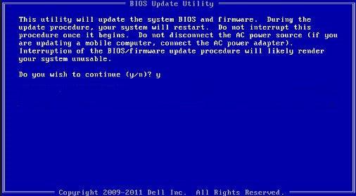 Slika 1. Zaslon u DOS-u za ažuriranje BIOS-a Ažuriranje Dell BIOS-a u okruženjima Linux i Ubuntu Ako želite ažurirati BIOS sustav u Linux okruženju kao što je Ubuntu, pogledajte http://www.dell.