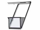 VELUX krovna terasa može se koristiti kao klasični krovni prozor za dovod dnevne svjetlosti i svježeg zraka, no njenim potpunim otvaranjem dobivate izlaz na vanjsku terasu.