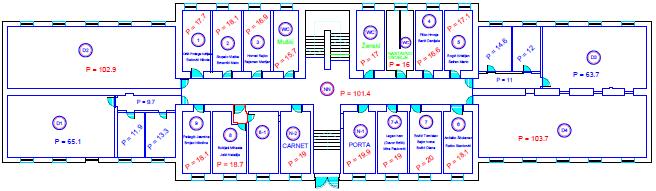 Tablica 6 Karakteristike etaže prizemlja. Etaža - Prizemlje Prostorija Površina (m²) Sjedeća mjesta Namjena Dvorana D1 65.
