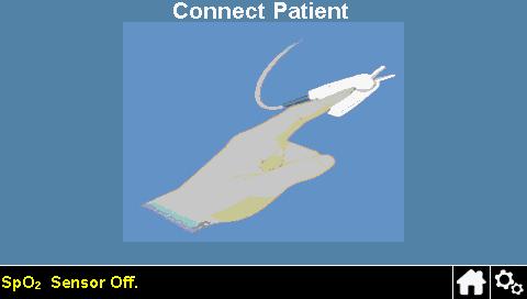 Ako senzor spadne s pacijenta Ako senzor spadne s pacijenta, pojavljuje se ekran prikazan desno. Ponovo postavite senzor.