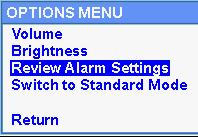 Prikazivanje postavki alarma koje je podesio zdravstveni radnik Možete da pogledate postavke koje određuju kada će se za pacijenta oglasiti alarm.