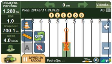 Slika 13. Postavljanje linija vođenja (G6 Farmnavigator priručnik za korisnike) Paralelne linije vođenja idealne su za polja s ravnim granicama.