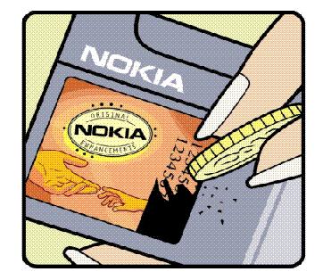 pomoæi. Va¹ ovla¹æeni Nokia servis ili distributer æe ispitati autentiènost baterije. Ako se autentiènost ne mo¾e potvrditi, vratite bateriju prodavcu. Utvrdite autentiènost holograma 1.
