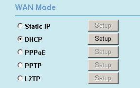 U WISP modu, kliknite WAN port setup gumb za podešavanje WAN port