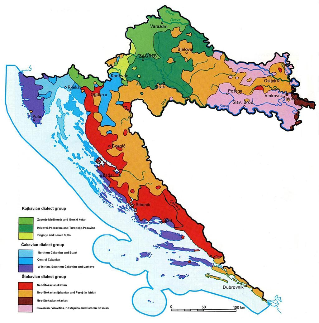 krajini Molise govore arhaičnim štokavskim dok Hrvati u Karaševu, Rumunjska govore torlačkim narječjem.