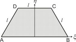PRIMER 26 Homogena pločica ABCD, težine G = 100 [N], sa težištem u tački T, predstavlja polovinu šestougaone pločice stranice l = 60 [cm].