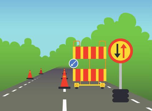 Vožnja u području radova na putu Radovi na putu su prilično česta pojava u saobraćaju. Neki su označeni privremenim saobraćajnim oznakama koje će vam omogućiti optimalni prolazak.