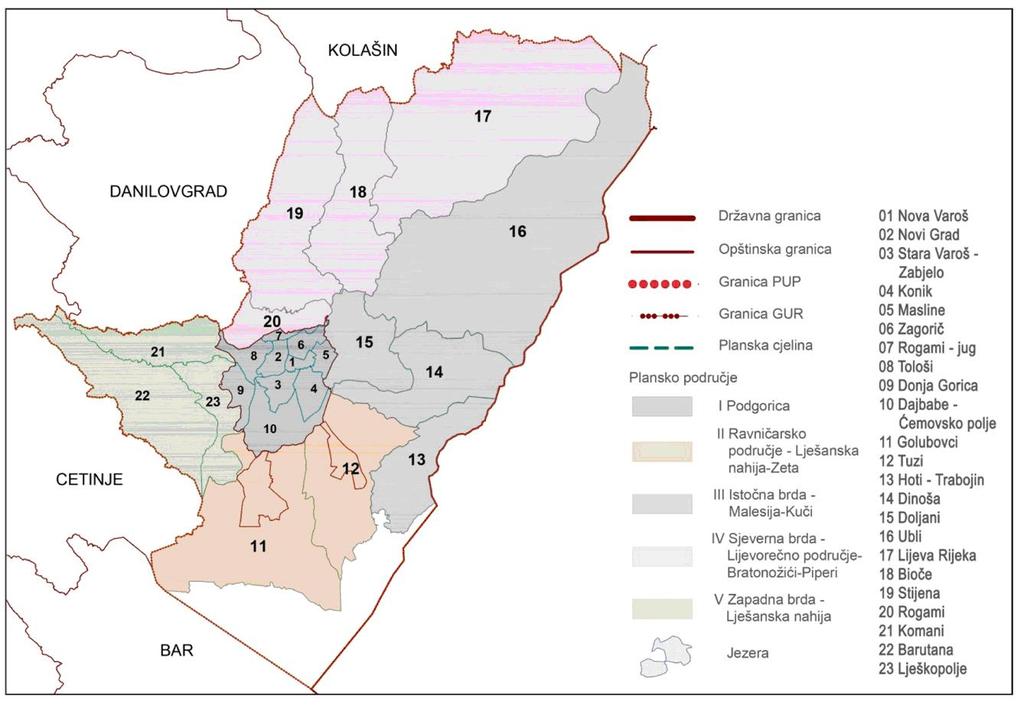 Uzimajući u obzir navedenu podjelu prostora PUP-a, predmet analize ove Studije / Akcionog plana bile su planske cjeline/zone od 1 do 12,