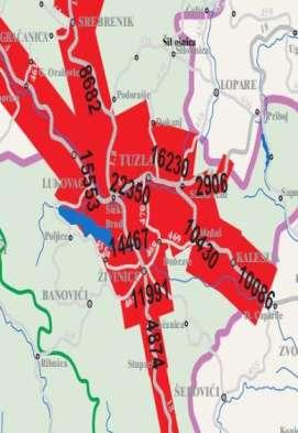 se nalazi u Živinicama koji je oko 7 kilometara udaljen od predmetne raskrsnice. Podaci prikupljeni sa uređaja pokazuju da je u 2015. godini PGDS 14467 vozila (slika 3).