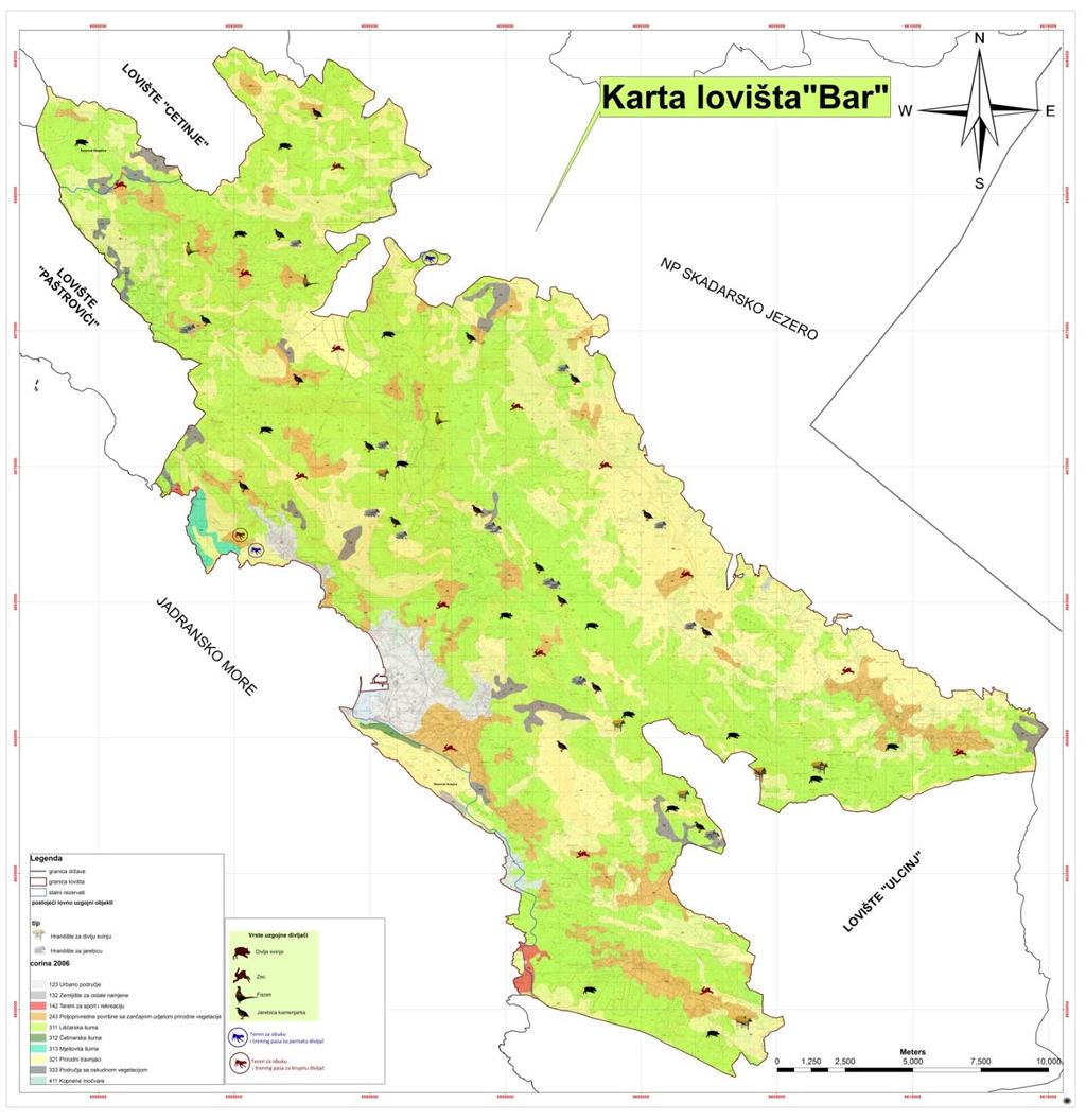 1.2. Površina lovišta Za opis su korišćene topografske karte razmjere 1:25.000.