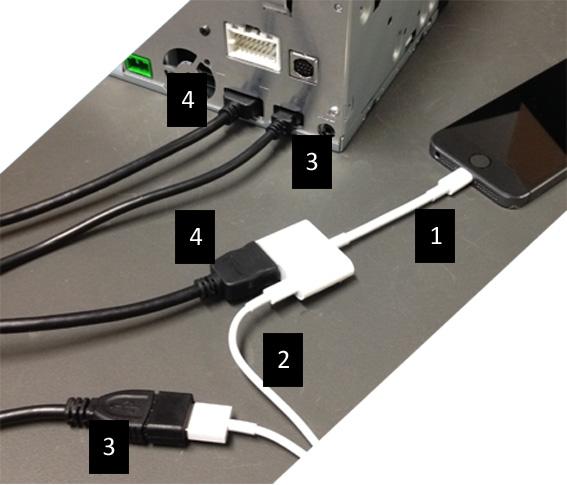 2. Apple devices (Appleovi uređaji) (iphone 5/5c/5s) Napomene: Clarion ne prodaje Lightning digitalni AV prilagodnik Clarionov HDMI kabel CCA770 (vrsta A na vrstu A) prodaje se zasebno Clarionov se
