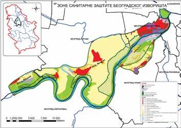 Zone sanitarne zaštite Beogradskog izvorišta (slika 2) formirane su u skladu sa važećom zakonskom regulativom, uzimajući u obzir: Konfiguraciju izvorišta i planove razvoja izvorišta i održavanja
