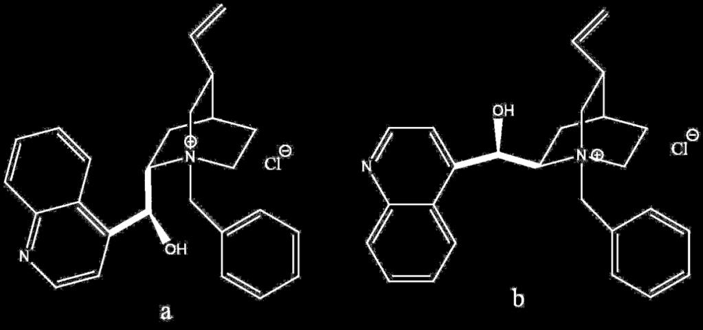 2. Literaturni pregled 7 Sol N-benzilcinhonidinijev klorid kompleksira (R)-(+)-1,1'-bi-2-naftol tako da klor tvori 2 vodikove veze, jednu sa OH skupinom 1,1'-bi-2-naftola, a drugu sa OH skupinom N-