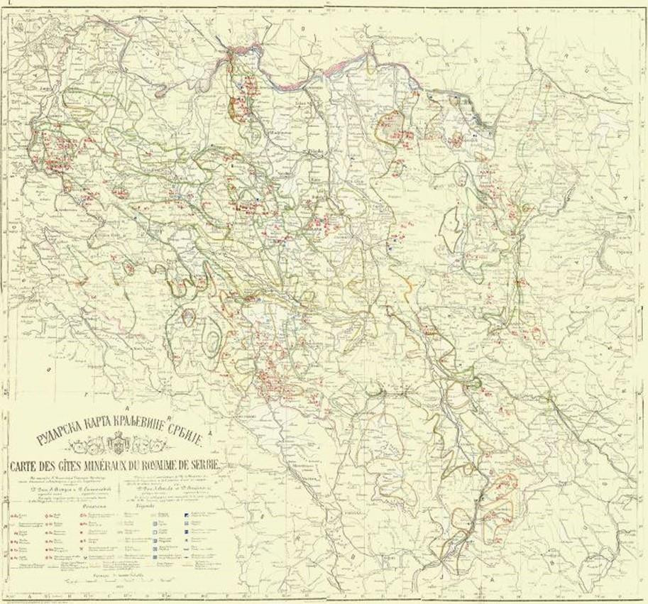 Димитрије Антула: Рударска карта Краљевине Србије, 1900.