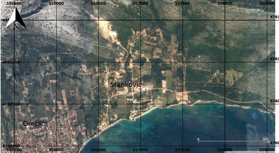 Slika 2-2. Satelitska snimka istražnog područja mjerila 1:10 000 (izvor: Google Earth) 2.2. Geološke karakteristike Na slici 2-3.