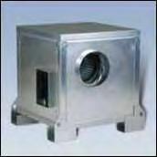 Serija CHMTC Ventilatori za rad na 400 ºC / 2h, kućišta od galvanizovanog čelika, sa zvučnom izolacijom (M0) debljine 25 mm, centrifugalni ventilator sa jednim usisom, dinamički balansirano