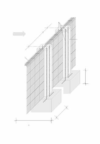 Vrtni zid kao zastita od pogleda Pomoću elemenata za vrtni zid moguće je izgraditi i više zidove za zaštitu od pogleda širine 20 cm, pod uvjetom da se takvi zidovi dodatno učvrste stupovima 40x40 cm