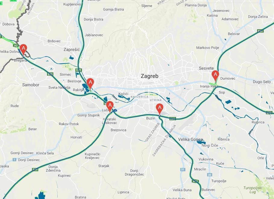 5 Geoprometna obilježja autobusnog kolodvora Zagreb Cestovna mreža Zagreba je vrlo dobro povezana s ostatkom Europe, kroz Zagrebu prolaze neki od Europskih pravaca.