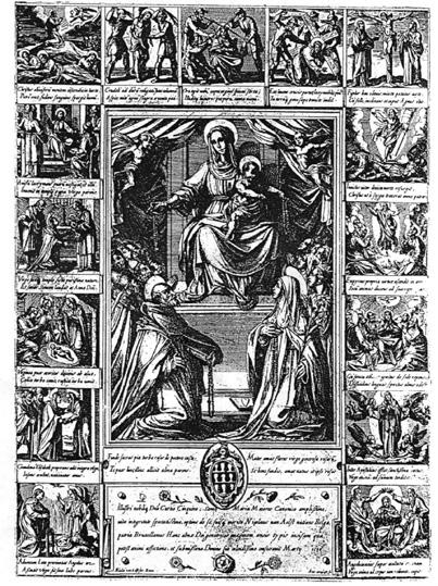 7. Antonio Tempesta, Gospa od Ružarija, grafika, 1590. (izvor: The Illustrated Bartsch /bilj. 52/) Antonio Tempesta, Our Lady of the Rosary, illustration, 1590 8.