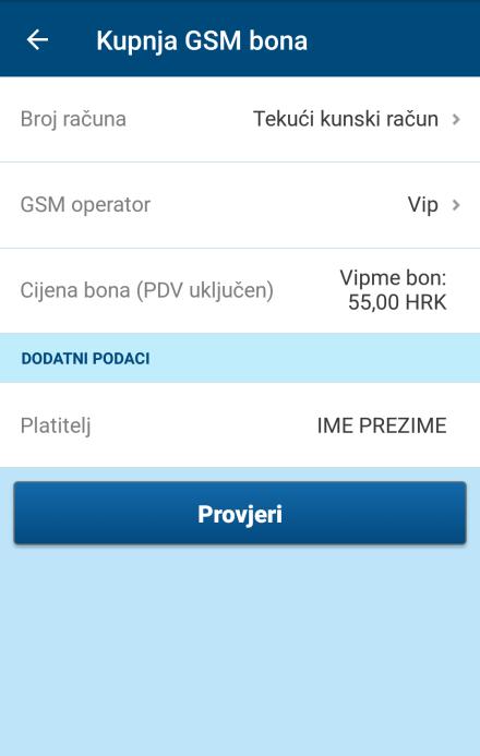 GSM bonovi GSM bon kupujete odabirom računa koji se tereti, operatora (Hrvatski