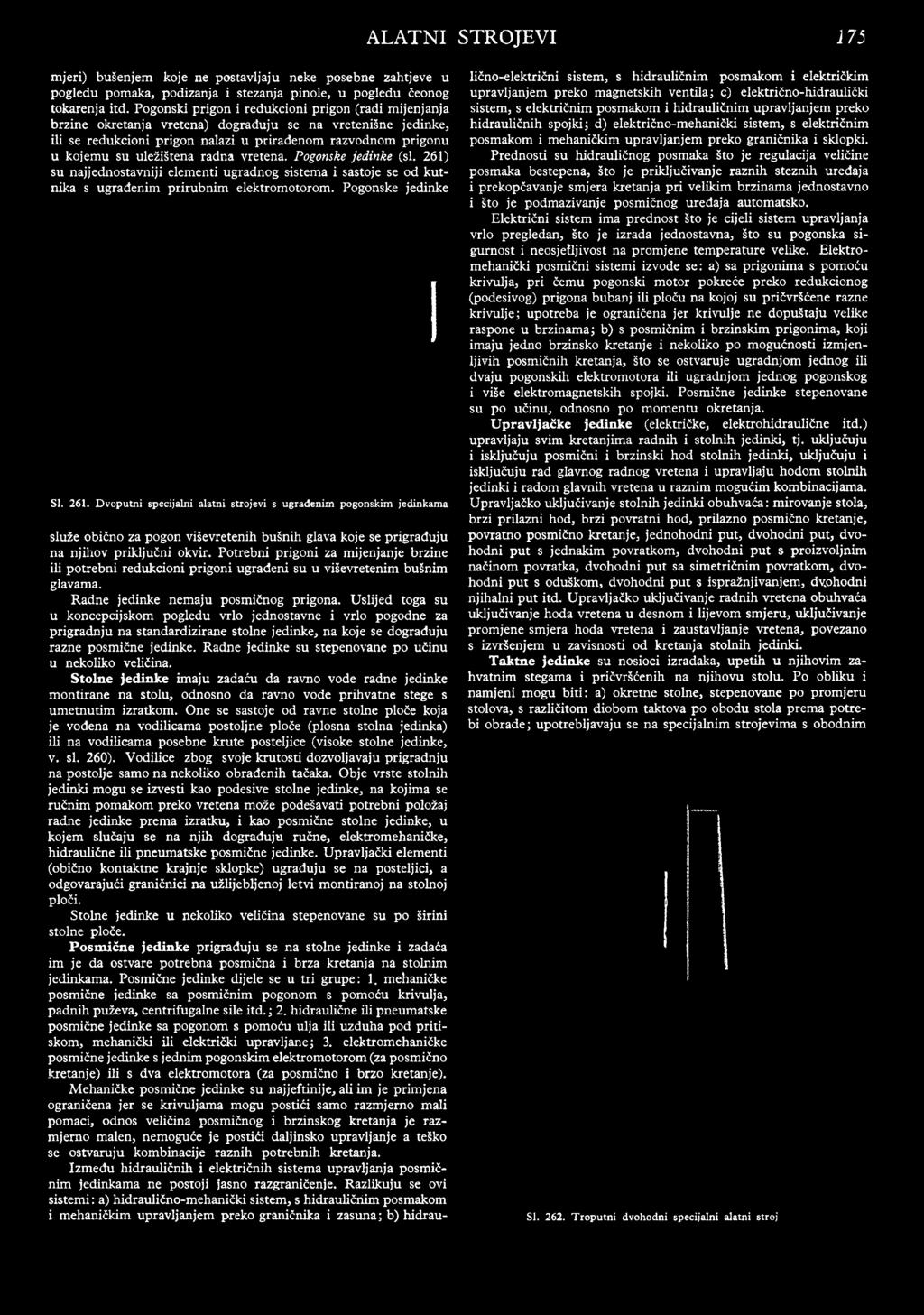 uležištena radna vretena. Pogonske jedinke (si. 261)