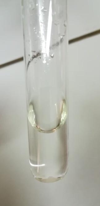 Slika 3.14. Esterifikacija alkohola- izgled sadržaja epruvete posle bazne hidrolize 3.2.3.2. Esterifikacija hidroksilne grupe fenola Pribor: stalak sa epruvetama.