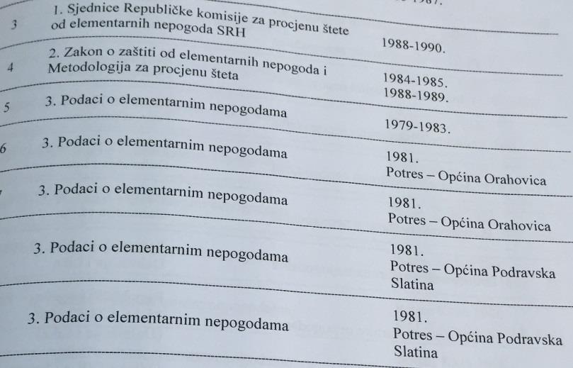 Peto obavijesno pomagalo je Sumarni inventar za fond Republička komisija za procjenu štete od elementarnih nepogoda Socijalističke Republike Hrvatske (slika 14).