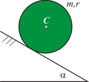 15 Диск масе m и полупречника r се креће по хоризонталној равни.