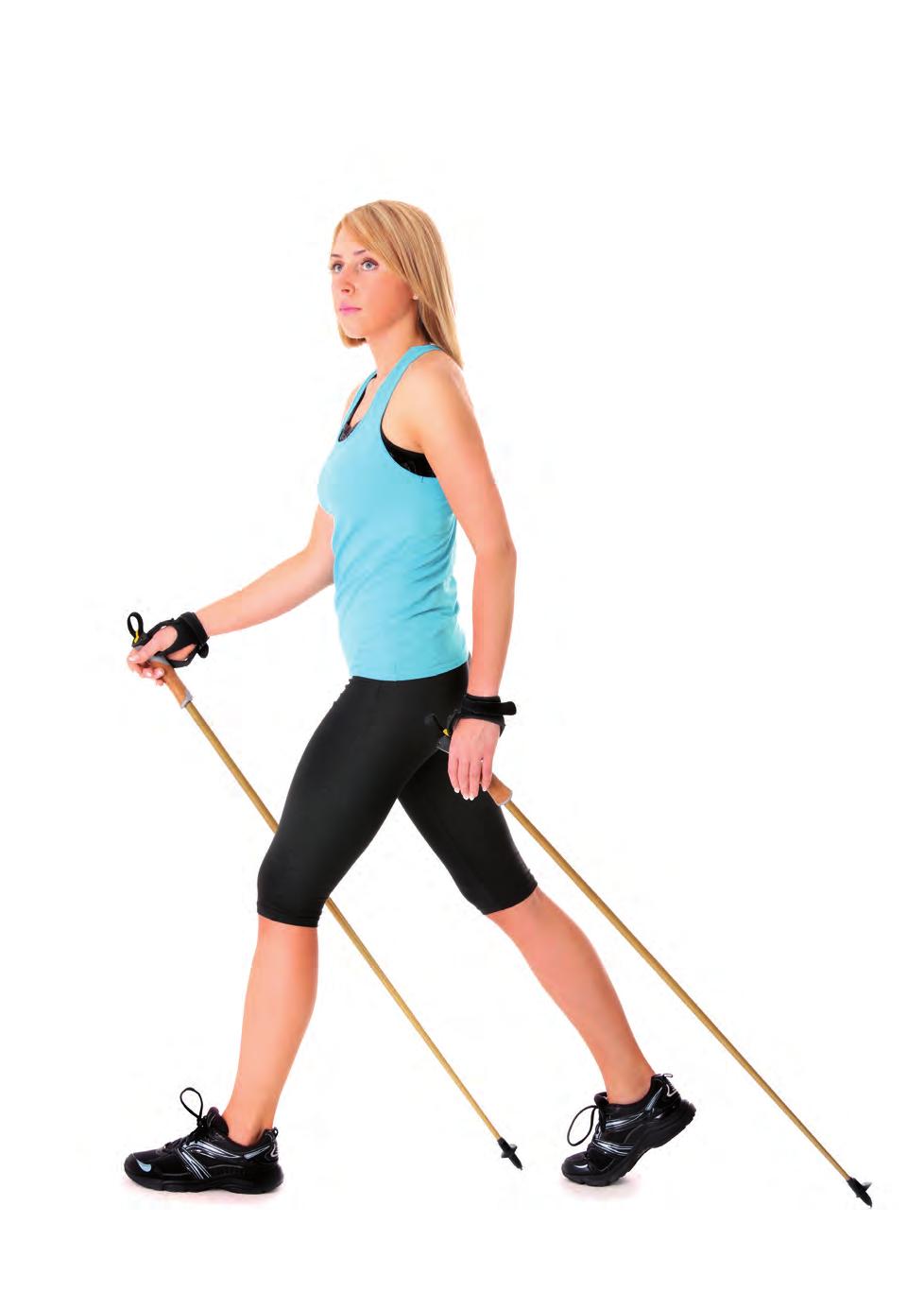 Nordijsko hodanje Nordijsko hodanje oblik je aerobnog vježbanja u kojem su uključene sve veće grupacije mišića, a provodi se uz pomoć posebno dizajniranih štapova.