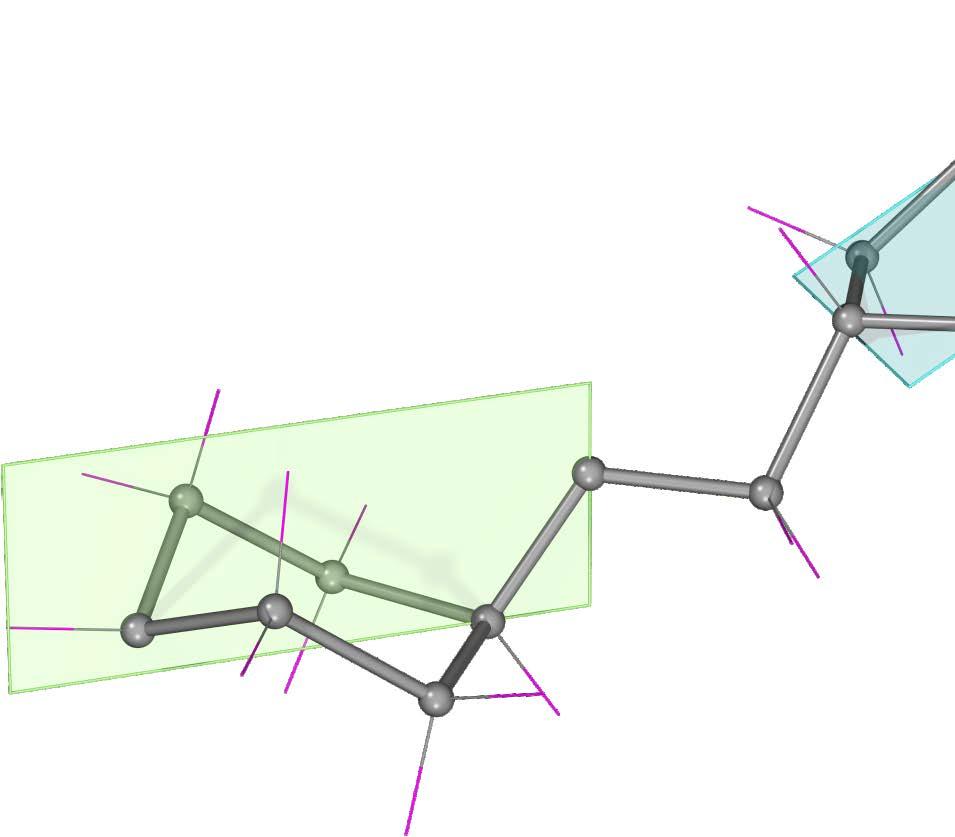 2. Prikazana je 2 projekciona formula jedinjenja. akođe je prikazana "fotografija" 3 modela jedinjenja, ali samo osnovnog skeleta, bez supstituenata.