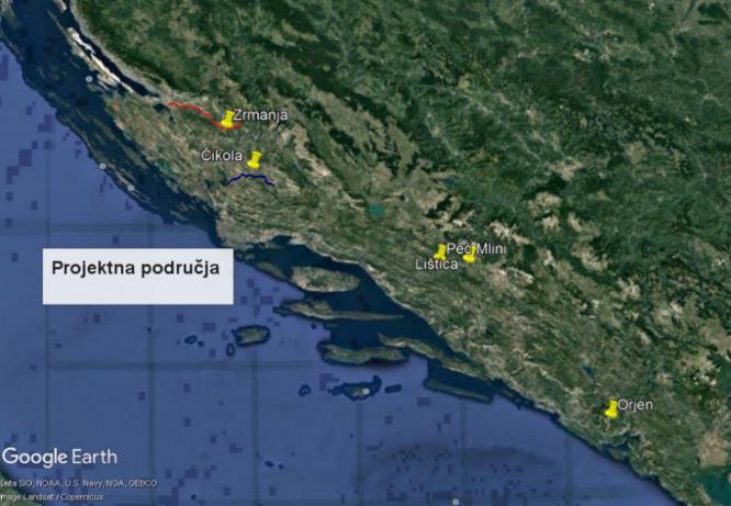 1.3. OPIS PROJEKTNIH PODRUČJA P rojektom Adriatic Canyoning obuhvaćeno je ukupno pet područja u prekograničnoj regiji Hrvatske, Bosne i Hercegovine i Crne Gore.