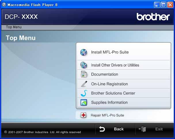 CD-ROM (koji ste dobili) MFL-Pro Suite CD-ROM (koji ste dobili) MFL-Pro Suite Windows Macintosh 2 Install MFL-Pro Suite Možete instalirati MFL-Pro Suite softver i multifunkcionalne pokretačke