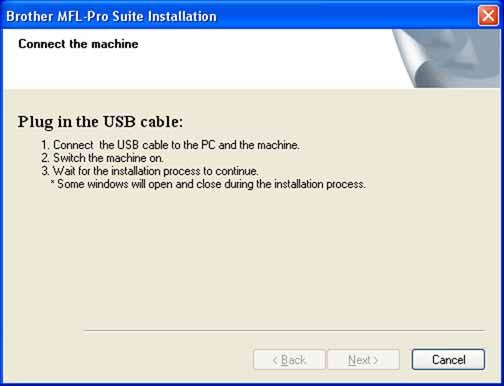 Windows USB 7 Odaberite Standard (DCP-7030) ili Local Connection (USB) (DCP-7045N), zatim kliknite Next. Instalacija će se nastaviti.