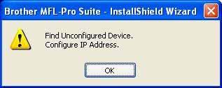 Ako vaš uređaj pokaže APIPA u IP Address polju, kliknite Configure IP Address, zatim unesite IP adresu vašeg uređaja koja odgovara vašoj mreži.