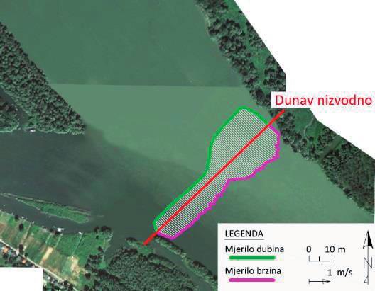 Ovaj sprud migracijom za vrijeme velikih voda Dunava zadire u korito Drave, uzrokujući izdizanje korita na široj dionici ušća te posljedično probleme s plovnosti tj.
