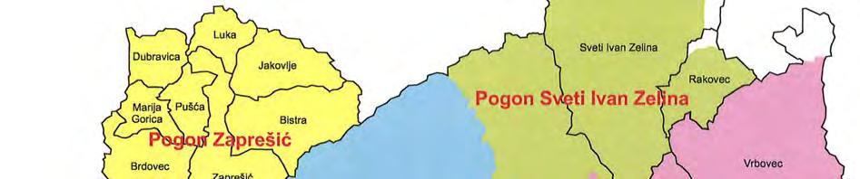 Prikaz 29. Distribucijsko područje HEP d.o.o. Elektra Zagreb po pogonima Izvor podataka: HEP Obrada: Tablica 45.