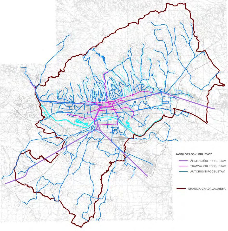 Grafički prikaz 16. Mreža javnog prijevoza Grada Zagreba Tablica 30.