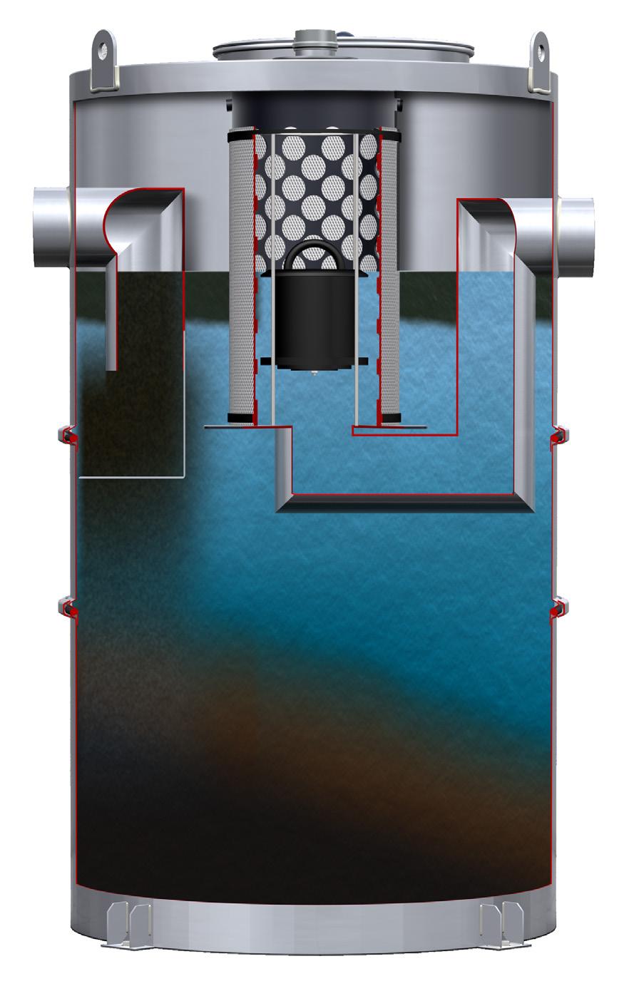 COALISATOR-R i -RD koalescentni separator lakih tekućina za samostojeću ugradnju iz nehrđajućeg čelika s integriranom taložnicom INFORMACIJE O PROIZVODU konstruiran i proizveden sukladno HRN EN 858;
