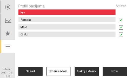 7. Struktura menija i napredno podešavanje Napredno podešavanje parametara 2 Promena redosleda histograma 1 Kliknite na karticu Histogram, a zatim izaberite histogram za koji želite da promenite