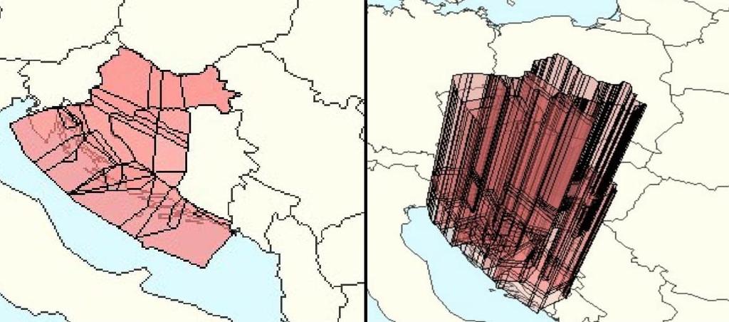 iznad zemlje do razine leta 285, a gornji zračni prostor se pruža od gornje granice donjeg zračnog prostora do razine leta 660.