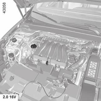 RAZINA ULJA U MOTORU: nadolijevanje, punjenje (3/4) 1 1 2 2 Nadolijevanje / Punjenje Vozilo mora biti na vodoravnoj površini, motor zaustavljen i hladan (na primjer: prije prvog pokretanja taj dan).