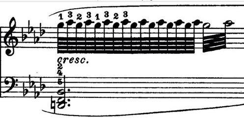 Posljednja tri takta sonate pisana su kao mala