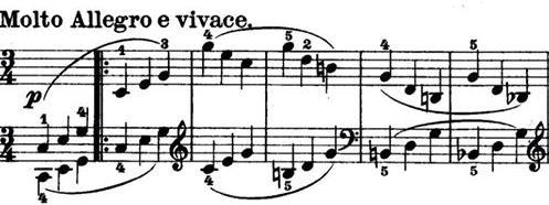 2.stavak: Allegro molto e vivace Glavni tehnički problem u drugom stavku su paralelne rastvorbe